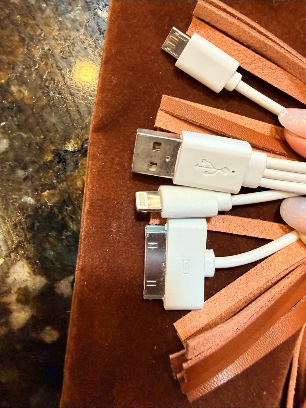Purse Hanging USB Cables Accessory - Picture 1 of 5